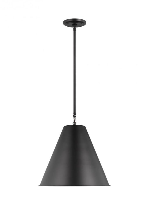 Visual Comfort & Co. Studio Collection Gordon contemporary 1-light indoor dimmable ceiling hanging single pendant light in midnight black f