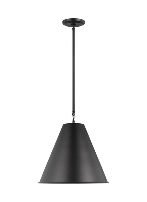 Visual Comfort & Co. Studio Collection Gordon contemporary 1-light indoor dimmable ceiling hanging single pendant light in midnight black f