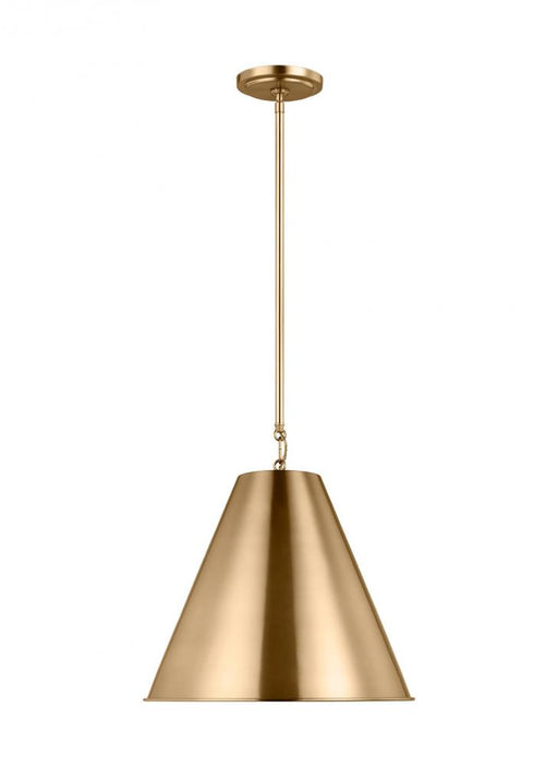 Visual Comfort & Co. Studio Collection Gordon contemporary 1-light indoor dimmable ceiling hanging single pendant light in satin brass gold
