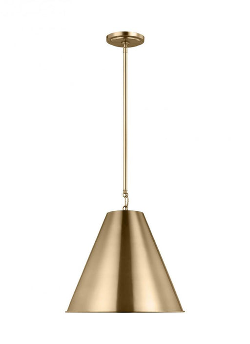Visual Comfort & Co. Studio Collection Gordon contemporary 1-light LED indoor dimmable ceiling hanging single pendant light in satin brass