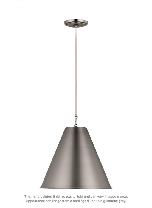 Visual Comfort & Co. Studio Collection Gordon contemporary 1-light LED indoor dimmable ceiling hanging single pendant light in antique brus