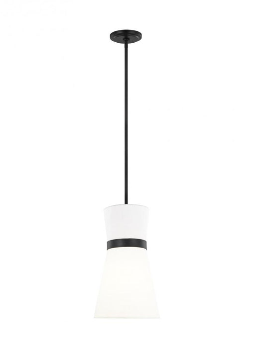 Visual Comfort & Co. Studio Collection Clark modern 1-light LED indoor dimmable ceiling hanging single pendant light in midnight black fini