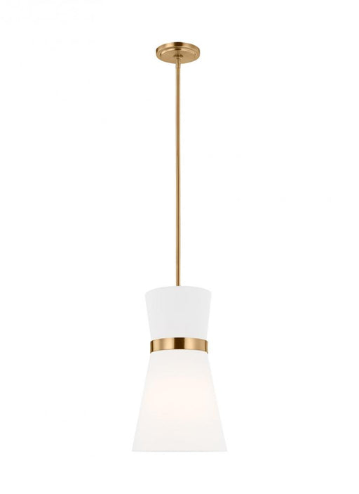Visual Comfort & Co. Studio Collection Clark modern 1-light LED indoor dimmable ceiling hanging single pendant light in satin brass gold fi