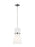Visual Comfort & Co. Studio Collection Clark modern 1-light LED indoor dimmable ceiling hanging single pendant light in brushed nickel silv
