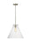 Visual Comfort & Co. Studio Collection Kate transitional 1-light indoor dimmable cone ceiling hanging single pendant light in brushed nicke