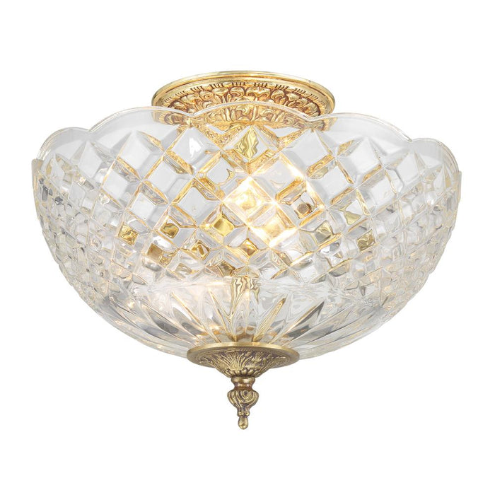 Crystorama Milton 2 Light Olde Brass Semi Flush Mount