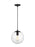 Visual Comfort & Co. Studio Collection Medium One Light Pendant with Clear Seeded Glass