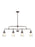 Generation Lighting Belton transitional 4-light indoor dimmable linear ceiling chandelier pendant light in bronze finish