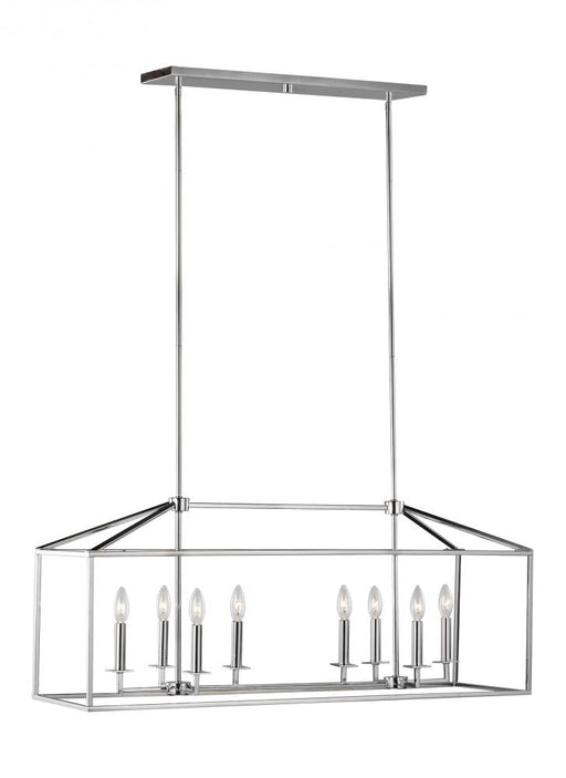 Generation Lighting Perryton transitional 8-light LED indoor dimmable linear ceiling chandelier pendant light in chrome