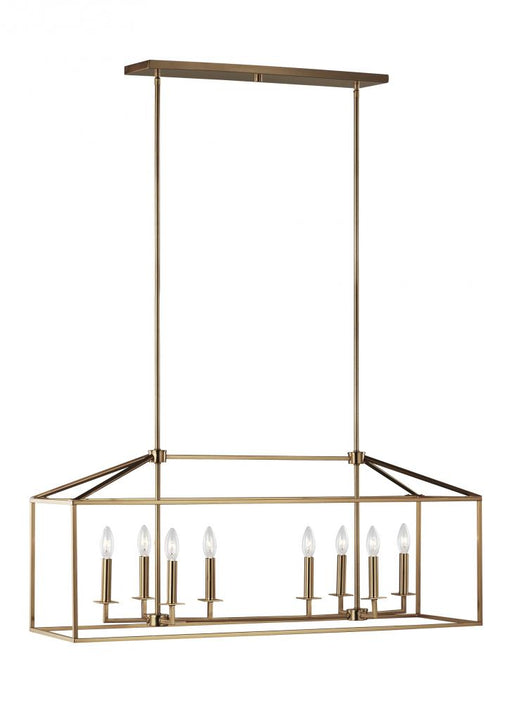 Generation Lighting Perryton transitional 8-light LED indoor dimmable linear ceiling chandelier pendant light in satin b