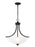 Generation Lighting Geary transitional 3-light indoor dimmable ceiling pendant hanging chandelier pendant light in midni