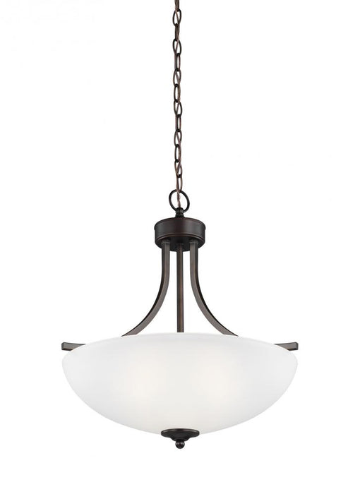 Generation Lighting Geary transitional 3-light indoor dimmable ceiling pendant hanging chandelier pendant light in bronz