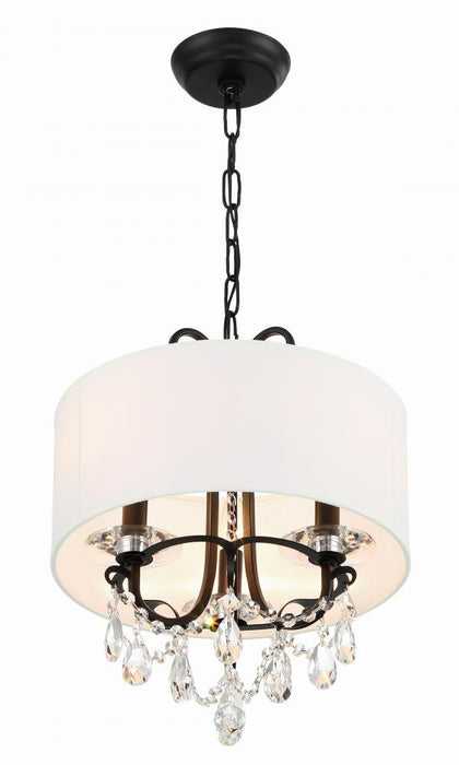 Crystorama Othello 3 Light Matte Black Mini Chandelier