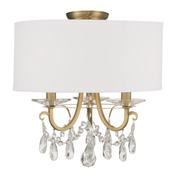 Crystorama Othello 3 Light Vibrant Gold Semi Flush Mount