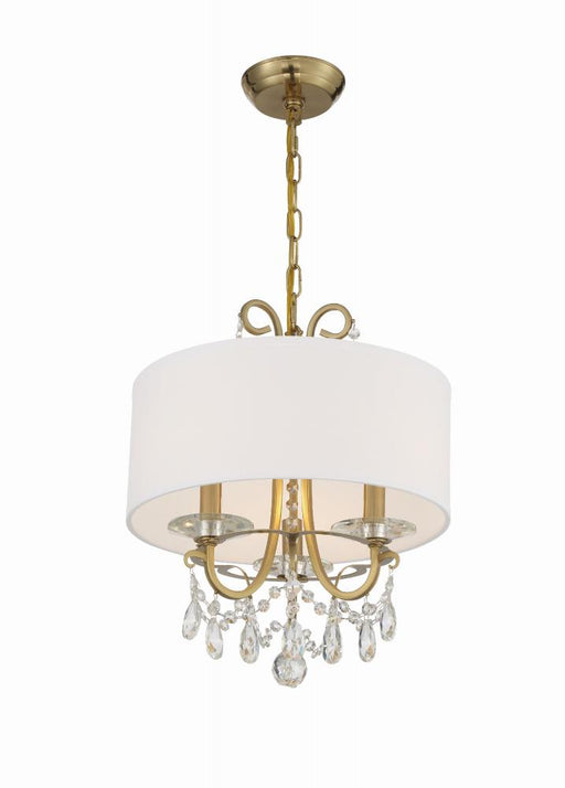 Crystorama Othello 3 Light Swarovski Strass Crystal Vibrant Gold Mini Chandelier