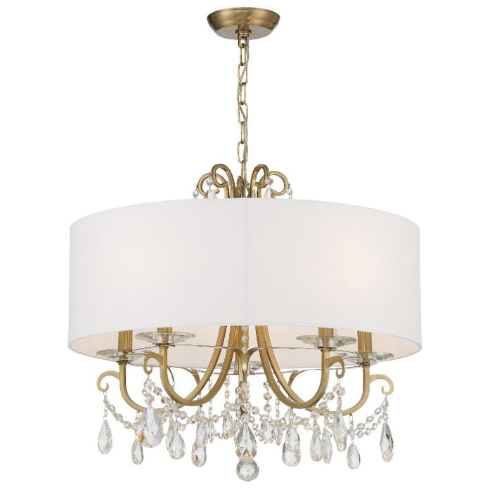 Crystorama Othello 5 Light Spectra Crystal Vibrant Gold Chandelier