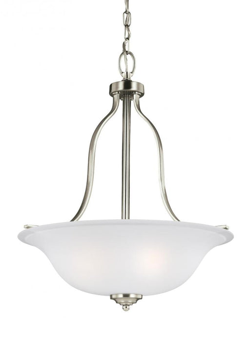 Generation Lighting Emmons traditional 3-light indoor dimmable ceiling pendant hanging chandelier pendant light in brush