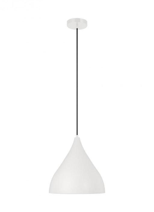 Visual Comfort & Co. Studio Collection Oden modern mid-century 1-light indoor dimmable medium pendant in matte white finish with matte whit