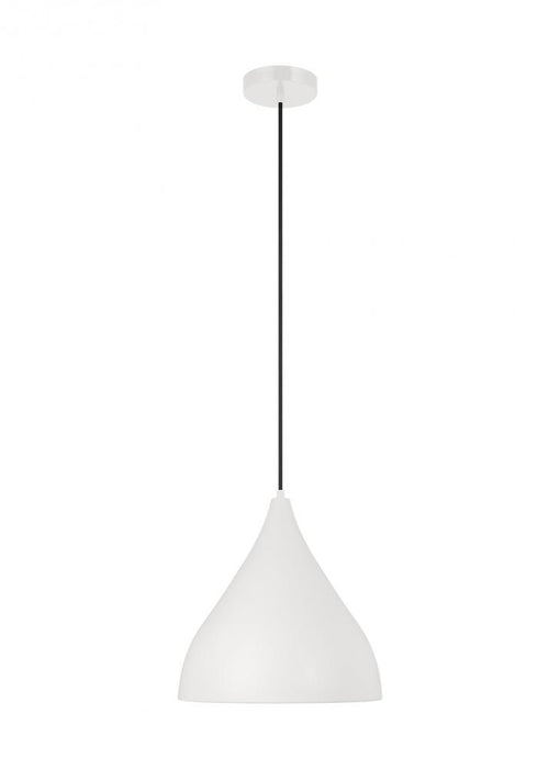 Visual Comfort & Co. Studio Collection Oden modern mid-century 1-light LED indoor dimmable medium pendant in matte white finish with matte