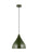 Visual Comfort & Co. Studio Collection Oden modern mid-century 1-light LED indoor dimmable medium pendant in olive finish with olive finish