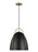 Visual Comfort & Co. Studio Collection Norman modern 1-light indoor dimmable large ceiling hanging single pendant light in satin brass gold