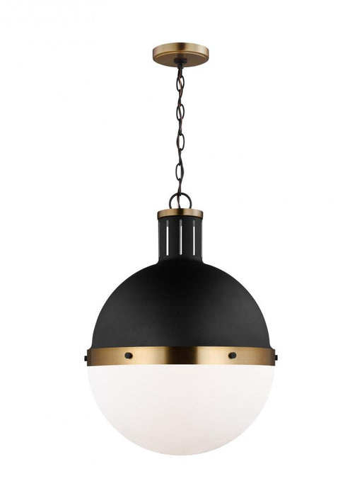 Visual Comfort & Co. Studio Collection Hanks transitional 1-light indoor dimmable large ceiling hanging single pendant light in midnight bl