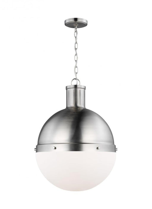 Visual Comfort & Co. Studio Collection Hanks transitional 1-light indoor dimmable large ceiling hanging single pendant light in brushed nic