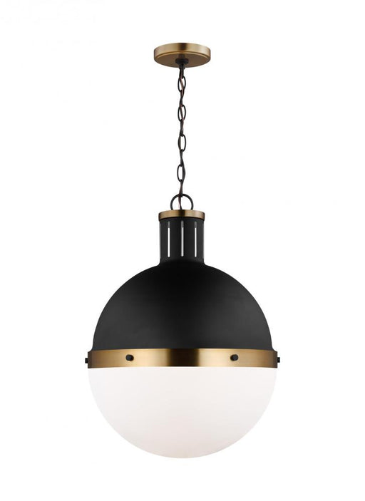 Visual Comfort & Co. Studio Collection Hanks transitional 1-light LED indoor dimmable large ceiling hanging single pendant light in midnigh