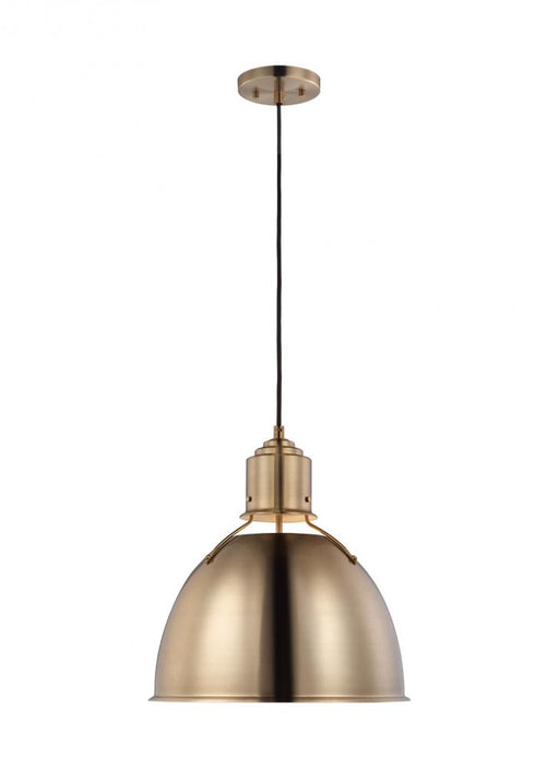 Visual Comfort & Co. Studio Collection Huey modern 1-light indoor dimmable ceiling hanging single pendant light in satin brass gold finish