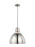 Visual Comfort & Co. Studio Collection Huey modern 1-light LED indoor dimmable ceiling hanging single pendant light in brushed nickel silve