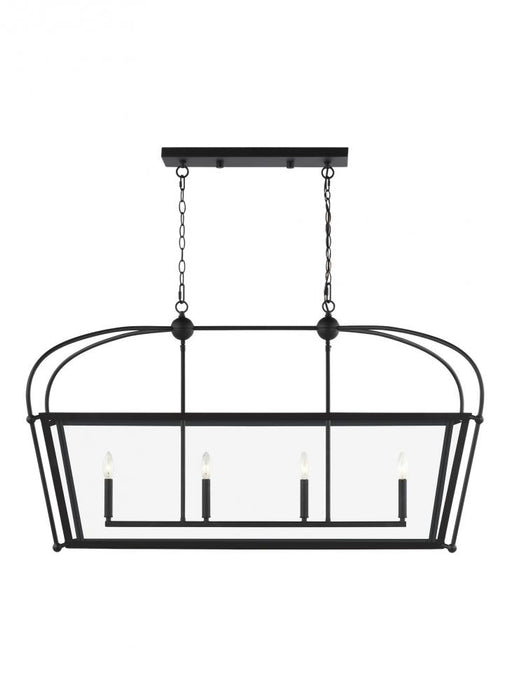 Visual Comfort & Co. Studio Collection Charleston transitional 4-light indoor dimmable linear ceiling pendant hanging chandelier light in m