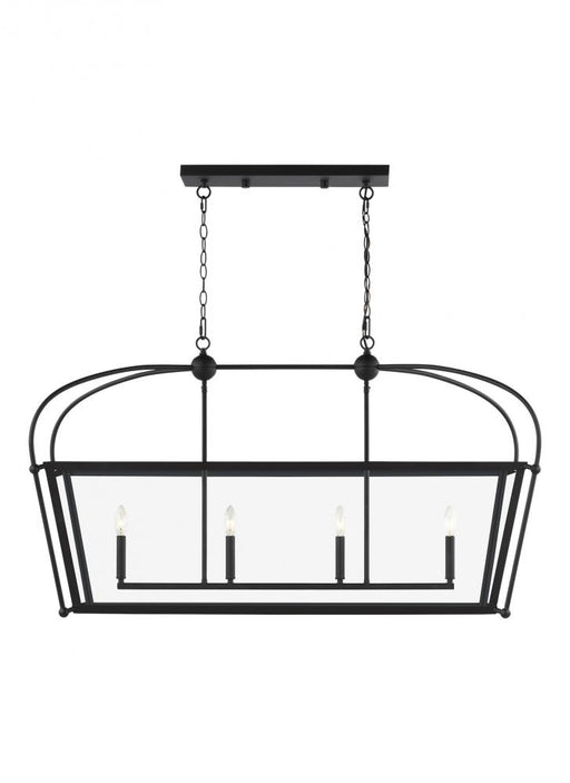 Visual Comfort & Co. Studio Collection Charleston transitional 4-light indoor dimmable linear ceiling pendant hanging chandelier light in m