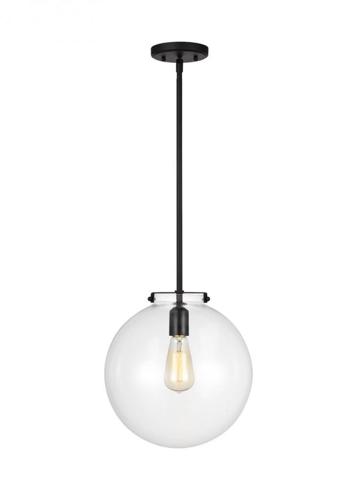 Visual Comfort & Co. Studio Collection Kate transitional 1-light indoor dimmable sphere ceiling hanging single pendant light in midnight bl