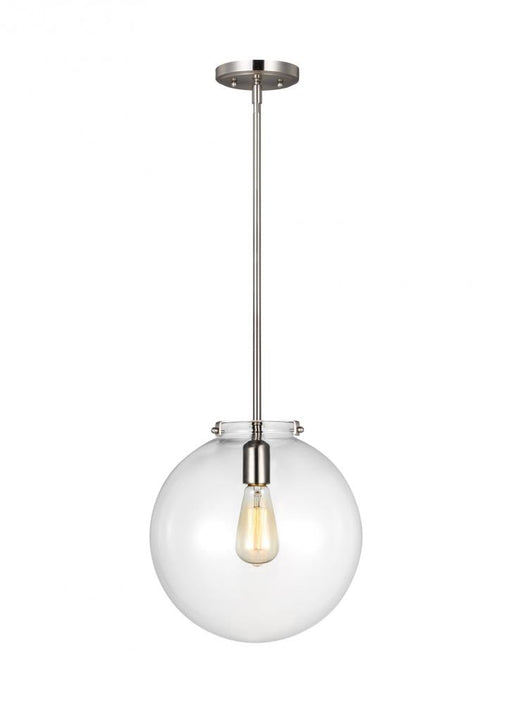 Visual Comfort & Co. Studio Collection Kate transitional 1-light indoor dimmable sphere ceiling hanging single pendant light in brushed nic