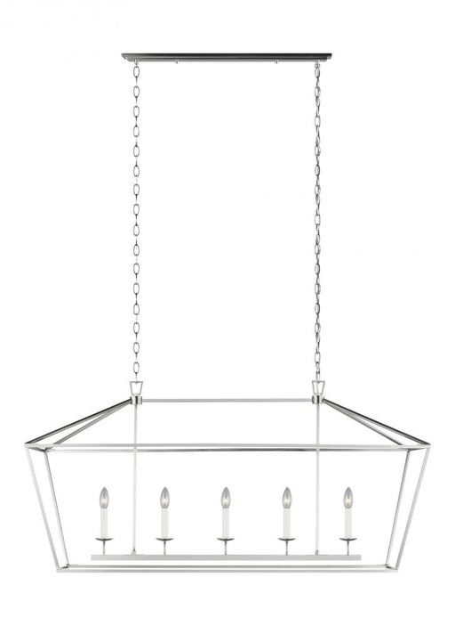 Visual Comfort & Co. Studio Collection Dianna transitional 5-light indoor dimmable linear ceiling chandelier pendant light in brushed nicke