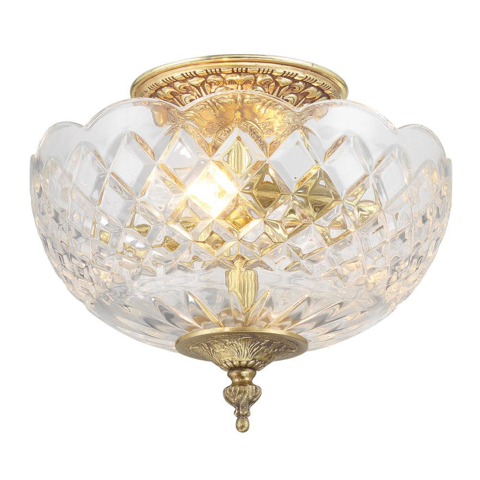 Crystorama Milton 2 Light Olde Brass Semi Flush Mount