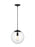 Visual Comfort & Co. Studio Collection Large One Light Pendant with Clear Seeded Glass