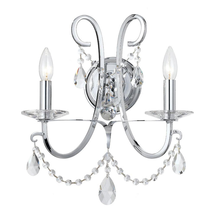 Crystorama Othello 2 Light Polished Chrome Sconce