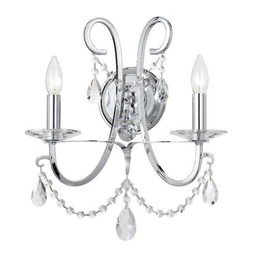 Crystorama Othello 2 Light Spectra Crystal Polished Chrome Sconce