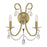 Crystorama Othello 2 Light Spectra Crystal Vibrant Gold Sconce