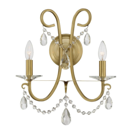 Crystorama Othello 2 Light Spectra Crystal Vibrant Gold Sconce