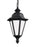 Generation Lighting Brentwood traditional 1-light LED outdoor exterior ceiling hanging pendant in black finish with smoo