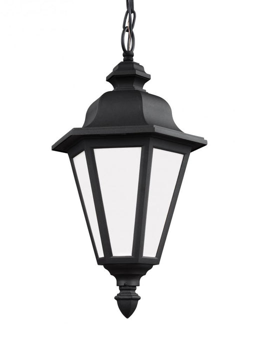 Generation Lighting Brentwood traditional 1-light LED outdoor exterior ceiling hanging pendant in black finish with smoo