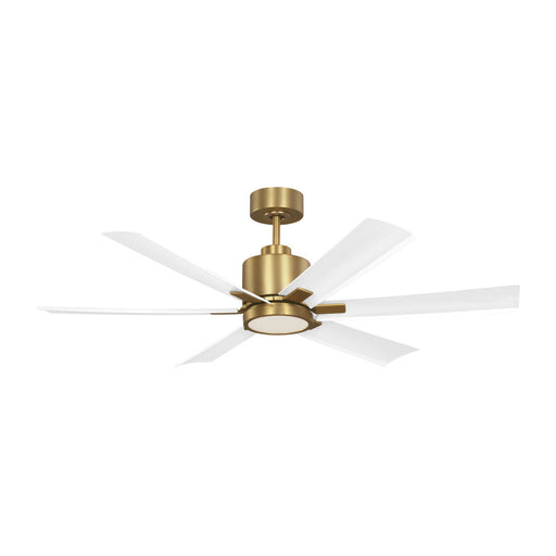 Flera Smart 52 Led Ceiling Fan In Burnished Brass With Matte White Blades | 6FLSM52BBSD