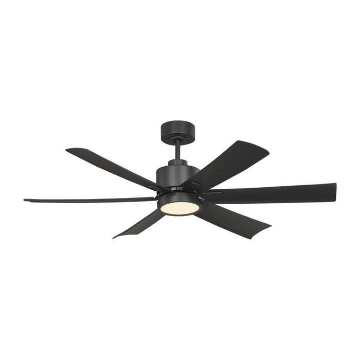 Flera Smart 52 Led Ceiling Fan In Midnight Black With Midnight Black Blades | 6FLSM52MBKD