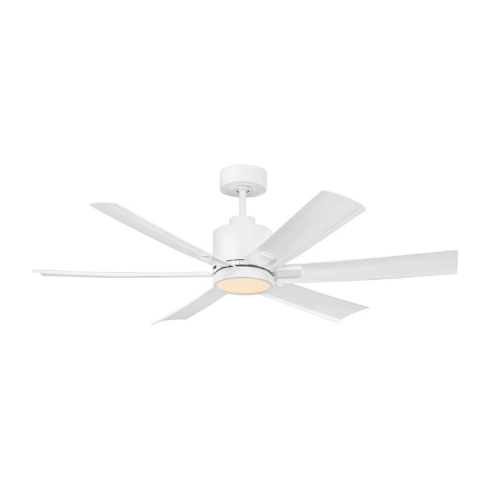 Flera Smart 52 Led Ceiling Fan In Matte White With Matte White Blades | 6FLSM52RZWD