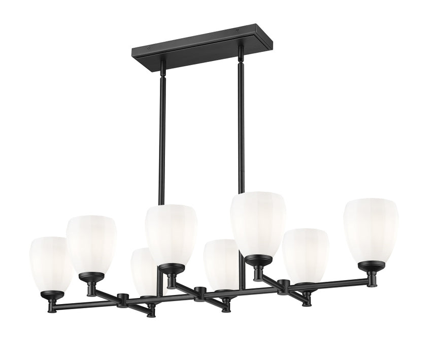 8 Light Linear Chandelier | 7004-8L-MB