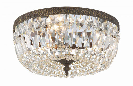 Crystorama 3 Light Spectra Crystal English Bronze Flush Mount | 714-EB-CL-SAQ