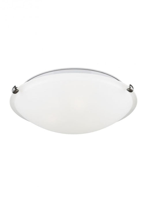 Generation Lighting Clip Ceiling transitional 1-light indoor dimmable flush mount in brushed nickel silver finish with s