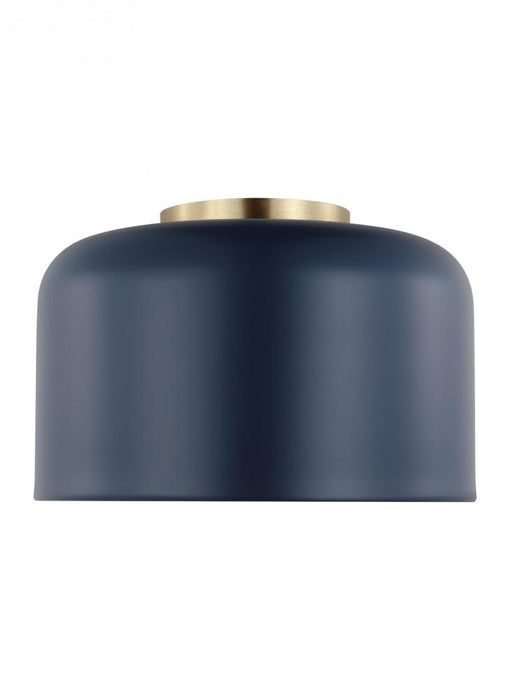 Visual Comfort & Co. Studio Collection Malone transitional 1-light indoor dimmable small ceiling flush mount in navy finish with navy steel